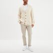 Pantalon chino slim stretch creme homme