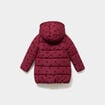 Doudoune fourr&eacute;e mi-longue &agrave; capuche bordeaux fille
