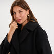 Manteau court double boutonnage noir femme grande taille