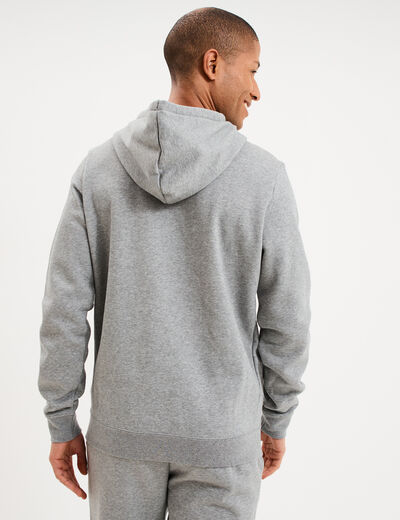 Sweat hoodie &agrave; capuche molleton Puma gris homme