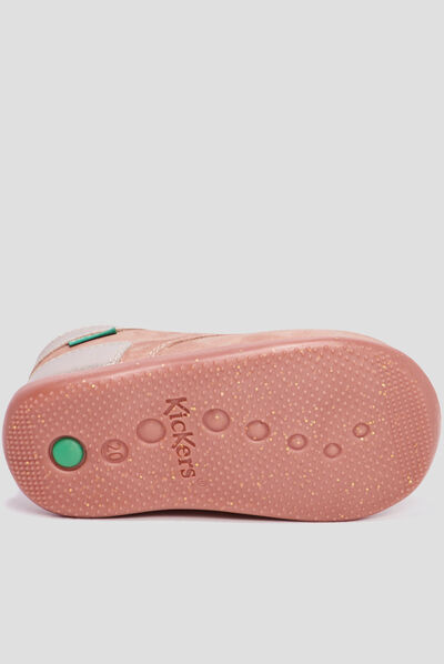 Bottillons en cuir Bonzip2 rose bébé fille