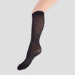 Lot de 2 paires de mi-bas fantaisie noir femme