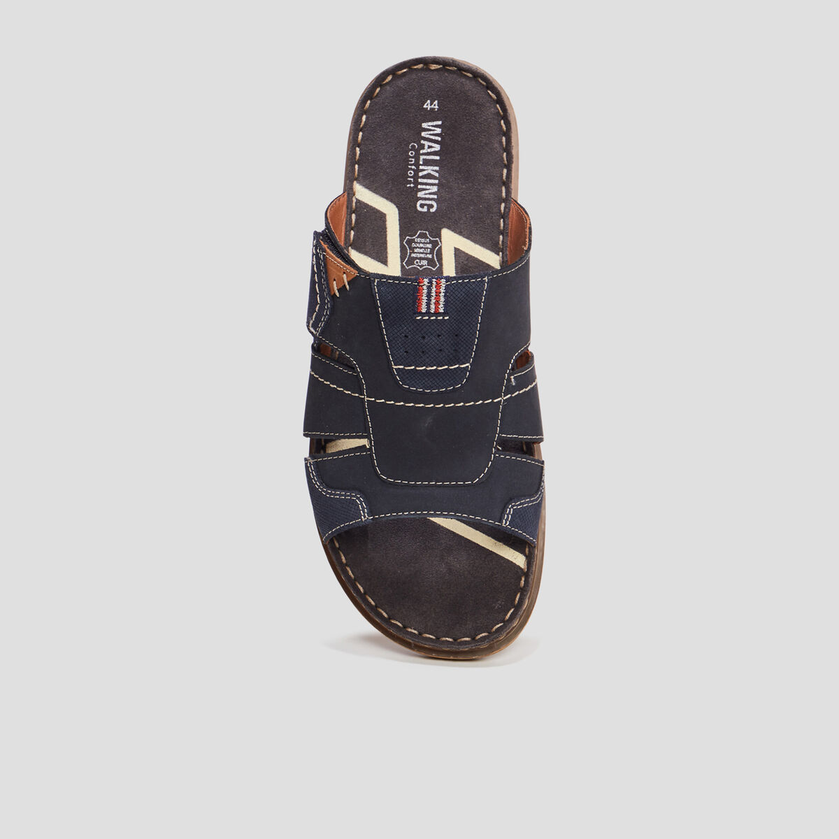 Mules à scratch en cuir bleu marine homme