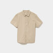 Chemise d&eacute;perlante droite stretch beige homme