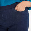 Jeans straight 7/8ème taille haute denim blue black femme grande taille