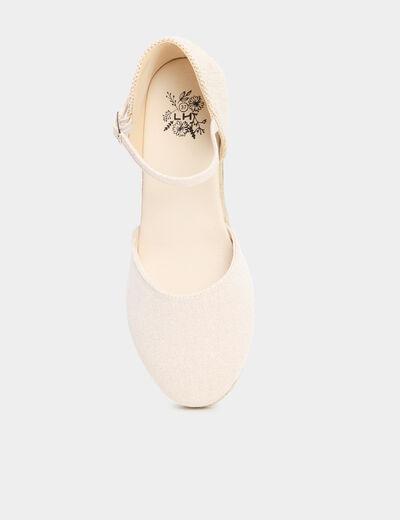 Espadrilles talons compensés blanc fille