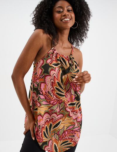 Débardeur encolure américaine multicolore femme