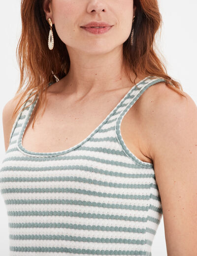 Débardeur col rond en maille vert pastel femme