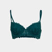 Soutien-gorge forme corbeille vert canard femme