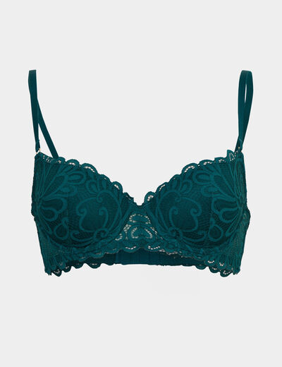 Soutien-gorge forme corbeille vert canard femme