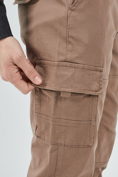 Pantalon cargo marron clair homme