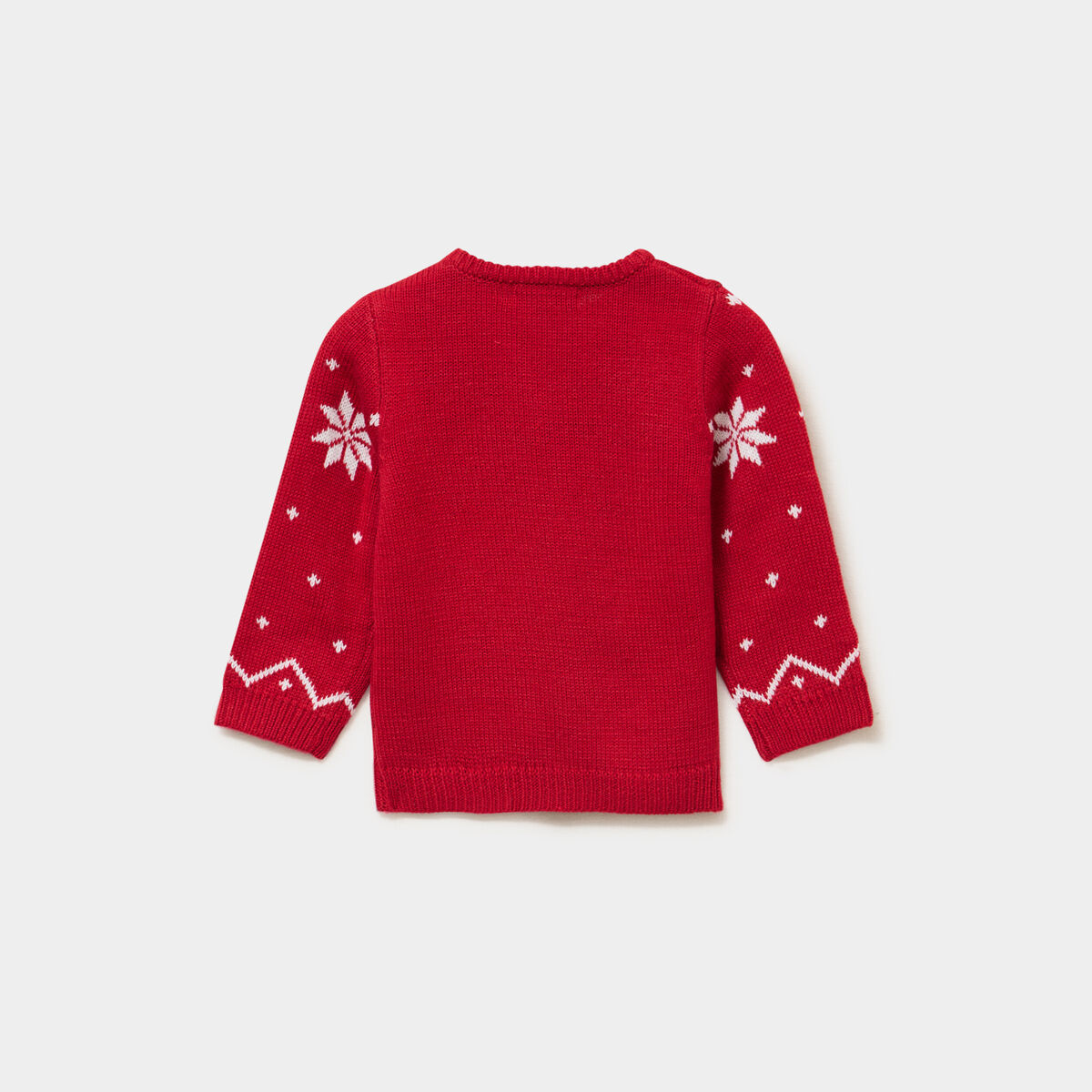 Pull de No&euml;l col rond manches longues rouge b&eacute;b&eacute; gar&ccedil;on