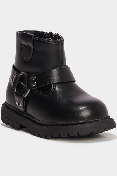 Bottines crant&eacute;es avec boucles Liberto noir b&eacute;b&eacute; fille