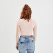 T-shirt cropped encolure carrée Creeks rose poudrée femme