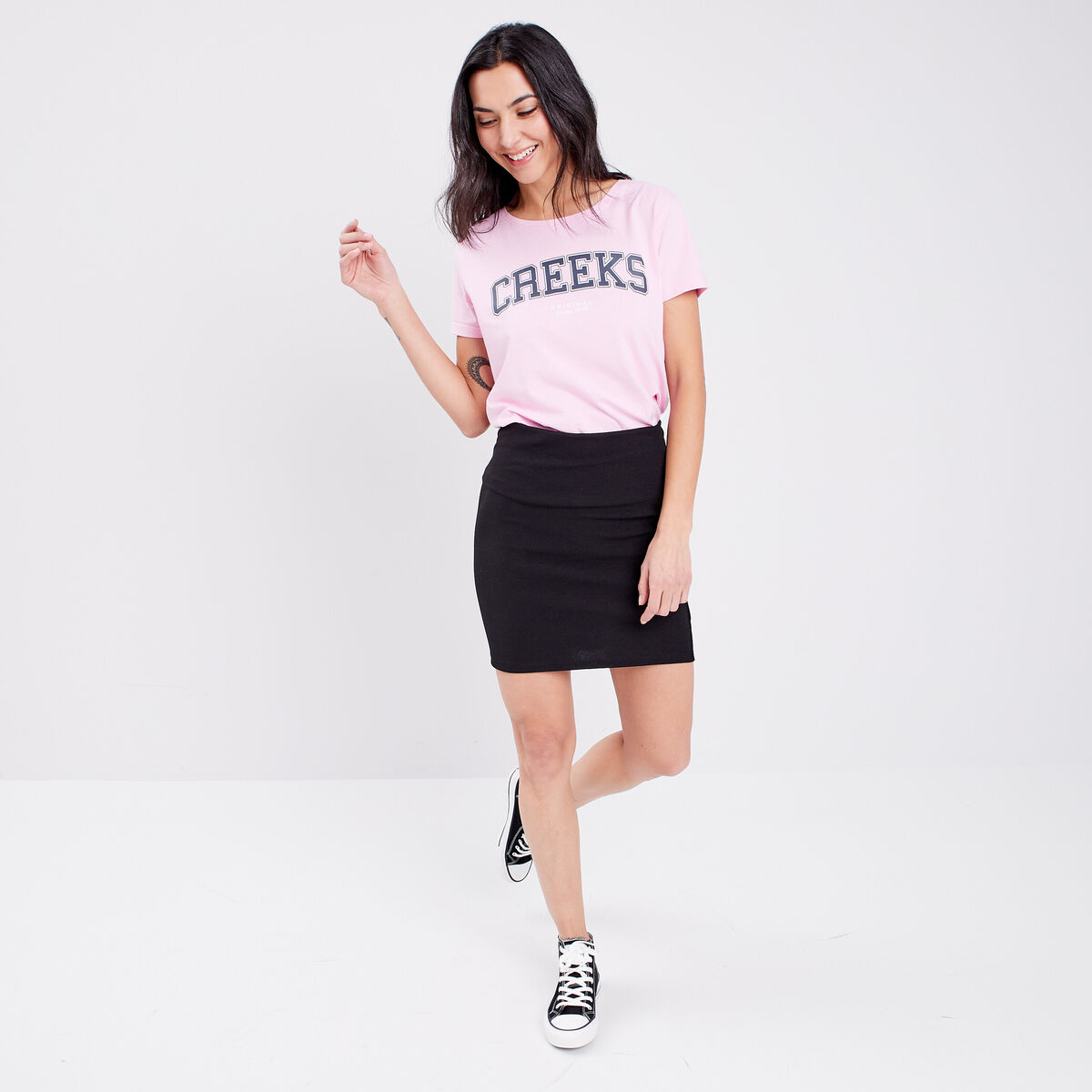 Jupe ajustée courte noir femme