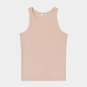 debardeur cotele encolure americaine sable femme Débardeur côtelé encolure américaine sable femme