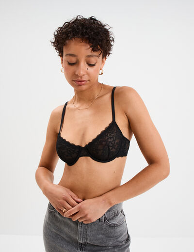 Soutien-gorge emboîtant dentelle noir femme