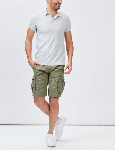 Polo en coton manches courtes gris homme