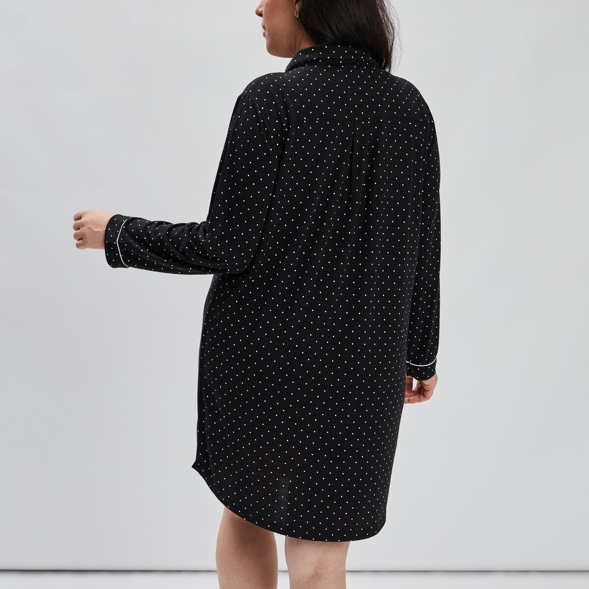 Chemise de nuit liquette noir femme grande taille