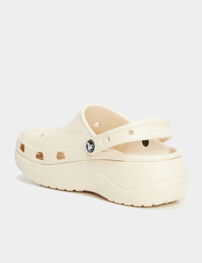 Sabots compens&eacute;es Crocs marron clair femme
