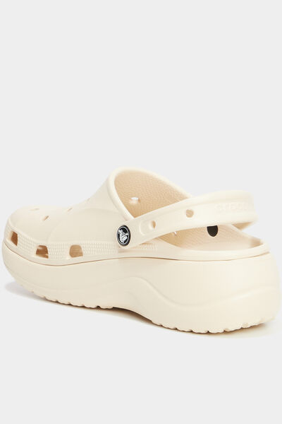 Sabots compens&eacute;es Crocs marron clair femme