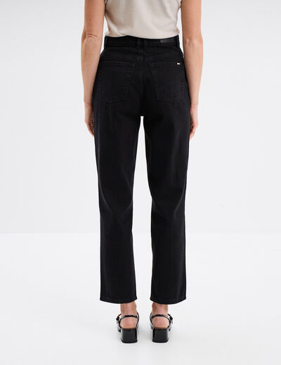 Jeans mom 7/8ème taille haute Creeks denim noir femme