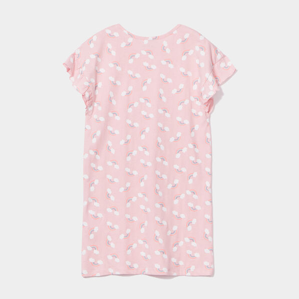 chemise de nuit manches courtes coton rose fille Chemise de nuit manches courtes coton rose fille