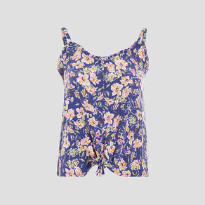 Blouse bretelles fines bleu femme