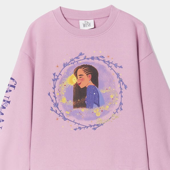 sweat wish asha et la bonne etoile parme fille Sweat Wish Asha et la bonne étoile parme fille