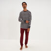 Ensemble pyjama pantalon t-shirt coton gris fonc&eacute; homme