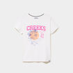 T-shirt manches courtes col rond coton blanc femme