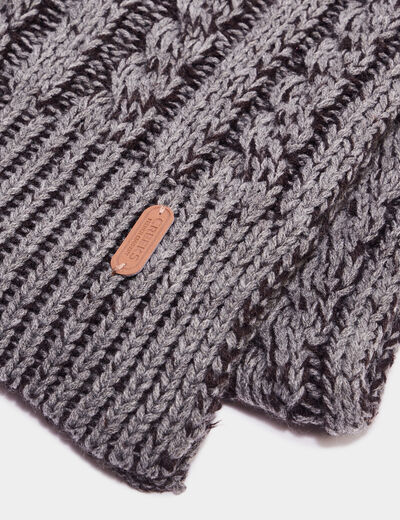 Écharpe avec torsades Creeks gris homme