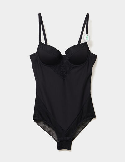 Body effet gainant bretelles fines noir femme