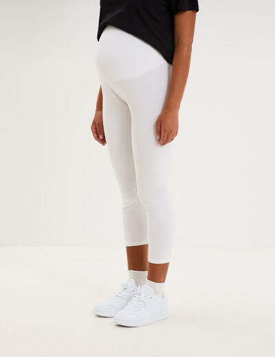 Legging 7/8&egrave;me grossesse blanc femme maternit&eacute;