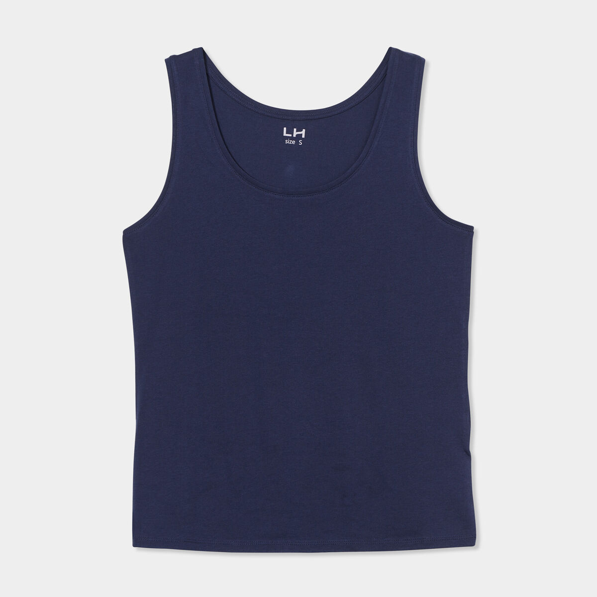 Débardeur bretelles larges coton bleu marine femme