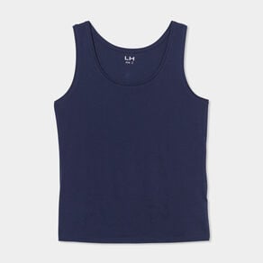 debardeur bretelles larges coton bleu marine femme Débardeur bretelles larges coton bleu marine femme