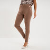 Leggings &agrave; boutons pont marron clair femme