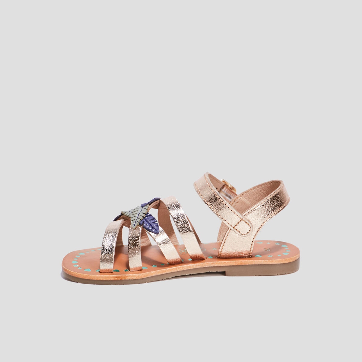 Sandales en cuir Creeks jaune or fille