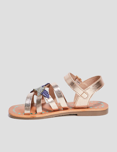 Sandales en cuir Creeks jaune or fille