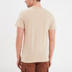 T-shirt manches courtes col tunisien beige homme