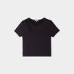 T-shirt cintré avec ouverture noir femme