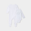 Ensemble body croisé et dors-bien coton blanc bébé