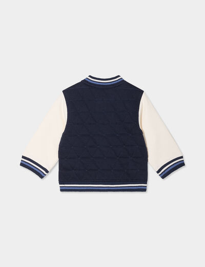 Gilet zipp&eacute; matelass&eacute; col teddy bleu marine b&eacute;b&eacute; gar&ccedil;on