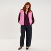 Blouse manches longues col dentelle violet fonc&eacute; femme