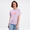 T-shirt droit manches courtes coton violet clair femme