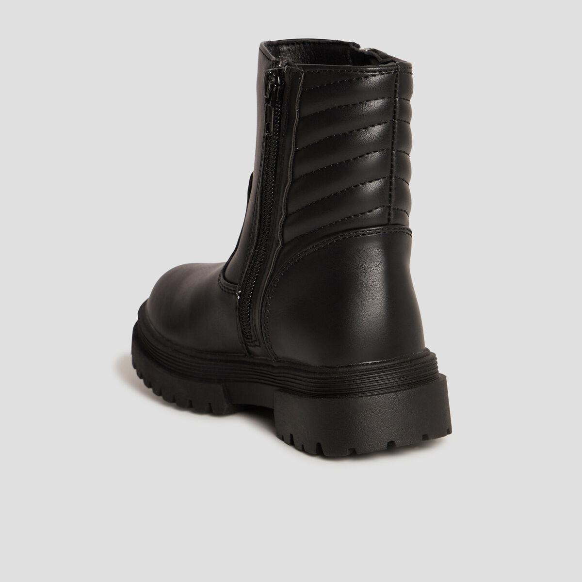 Bottines motardes détails zippés noir fille