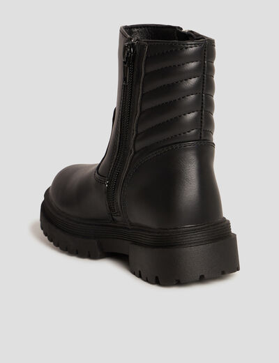 Bottines motardes détails zippés noir fille