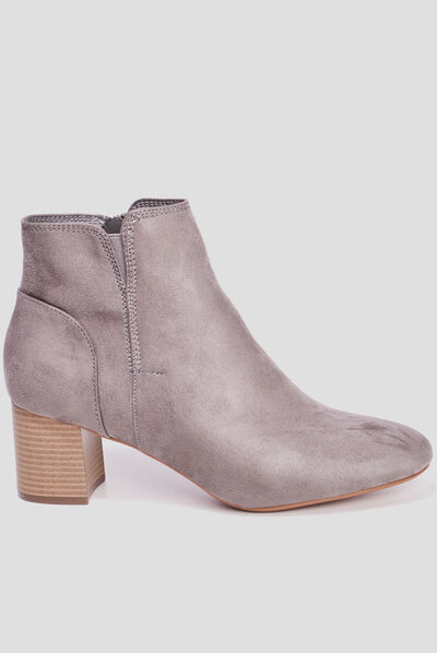 Bottines suédines à talons gris femme