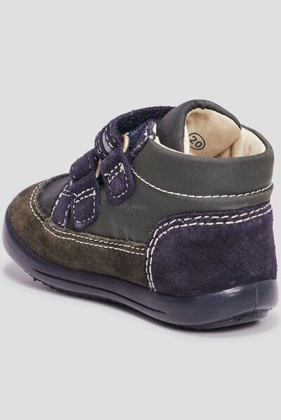 Bottillons en cuir Kickers Kikood vert bébé garçon