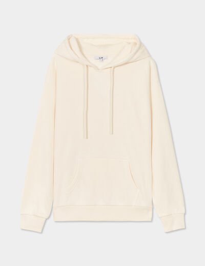 Sweat hoodie molleton à capuche sable femme